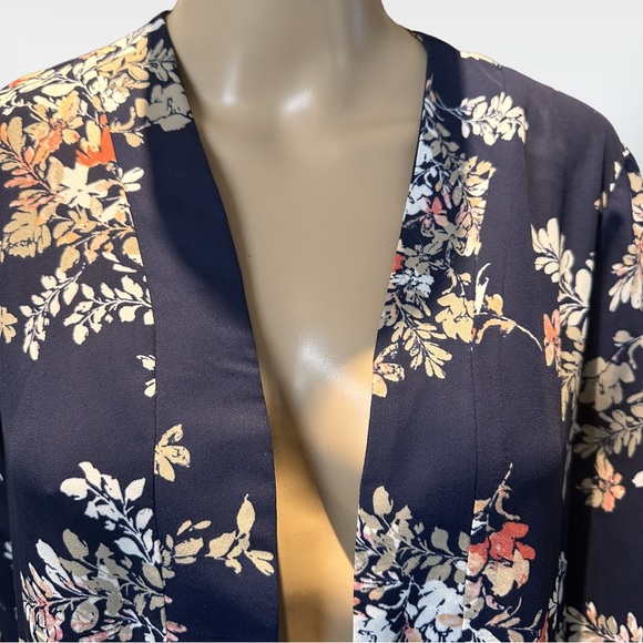 Robin Barr Navy Floral Kimono New medium - Picture 7 of 8